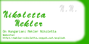 nikoletta mekler business card